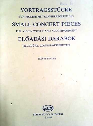 Lnyi - Lenkei - Eladsi darabok hegedre, zongoraksrettel
