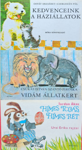 Csuk�s Istv�n - Tordon �kos Urai Erika, Osv�t Erzs�bet Csergez�n P�l Sz�nt� Piroska - 3 db retr� leporell�:  Vid�m �llatkert + H�mes toj�s, h�mes r�t + Kedvenceink, a h�zi�llatok