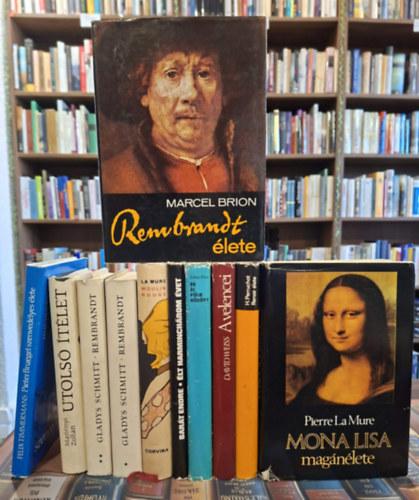 Henri Perruchot, David Weiss, Zolt�n P�ter, Bar�t Endre, P. La Mure, Gladys Schmitt, Majt�nyi Zolt�n, Felix Timmermans, Marcel Brion Pierre La Mure - 10 db �letrajzi m� 11 k�tetben, K�NYVMENT� AJ�NLAT: Mona Lisa mag�n�lete, Renoir �lete, A velencei Tiziano �lete, �g �s F�ld k�z�tt, �lt harminch�rom �vet, Moulin Rouge, Rembrandt I-II. Utols� �t�let, Pieter Bruegel szenved�lyes