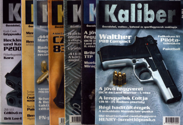 Kalmár Zoltán (főszerk.) - Kaliber 2002/2., 3., 4., 6., 9., 11., 12. számok (7 db)