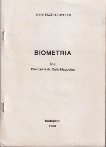 Perczeln� dr. Zalai Magdolna - Biometria (K�zirat)