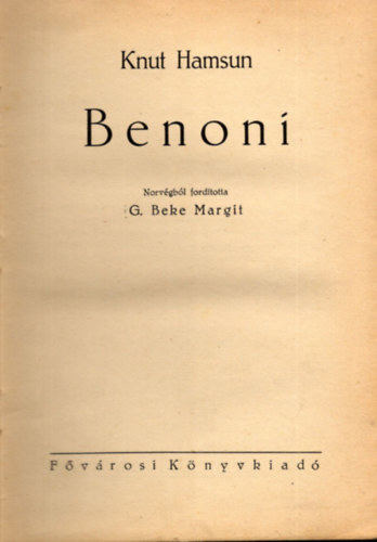 Knut Hamsun - Benon�