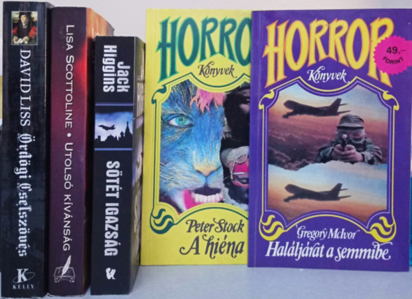 5 DB HORROR: LISS:RDGI CSELSZVS+SCOTTOLINE: UTOLS KVNSG+HIGGINS:STT IGAZSG+STOCK:A HINA+MCIVOR:HALLJRAT A SEMMIBE