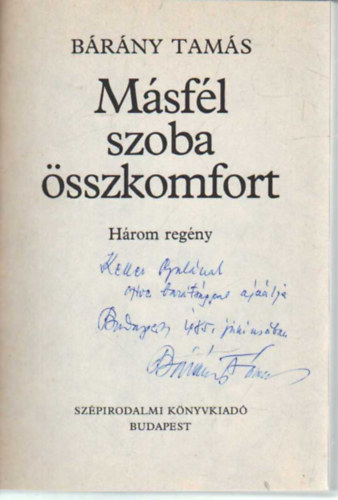 Bárány Tamás - Másfél szoba összkomfort