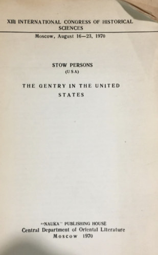 Stow Persons - The Gentry in the United States