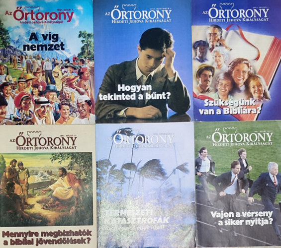 Henrik Kovacic (főszerk.) - 6db Az Őrtorony hirdeti Jehova Királyságát folyóirat - 1991. január 1.; 1992. november 1.; 1993. május 1.; 1993. május 15.; 1993. december 1.; 1994. március 1.