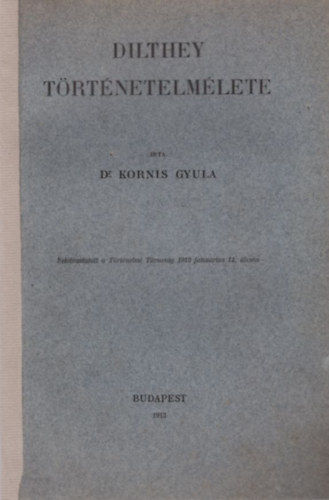 Dr. Kornis Gyula - Dilthey trtnetelmlete