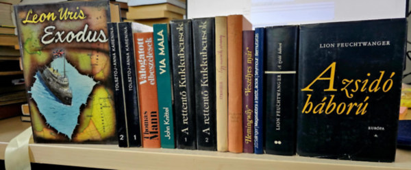 Lev Tolsztoj, Thomas Mann, John Knittel, John Steinbeck, Charles Dickens, J. D. Salinger, Ernest Hemingway, Lion Feuchtwagner Leon Uris - 10db világirodalmi mű, KÖNYVMENTŐ AJÁNLAT: Exodus+ Anna Karenina I-II+ Mann elbeszélések+ Via mala+ A rettentő Kukkubeusok I-II+ Egy marék arany+ Nehéz idők+ Veszélyes nyár+ A zsidó háború I-II+ Magasabbra a tetőt ácsok - Seymour: B