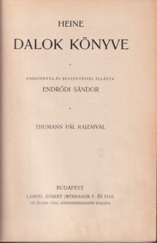 Heinrich Heine - Dalok k�nyve