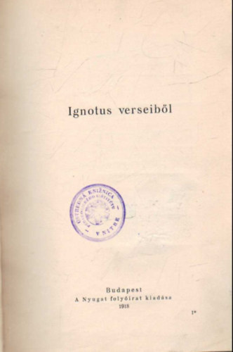 Ignotius - Ignotius verseib�l