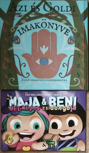 Ver� B�n Linda - 2db zsid� vall�ssal kapcsolatos gyermekk�nyv - Maja & Beni jel-k�pes zsidong�ja, Azi �s Goldi imak�nyve gyermekeknek
