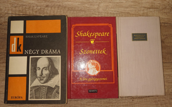 William Shakespeare - 3 kötet Shakespeare-től: Szonettek, Négy dráma, Rómeó és Júlia