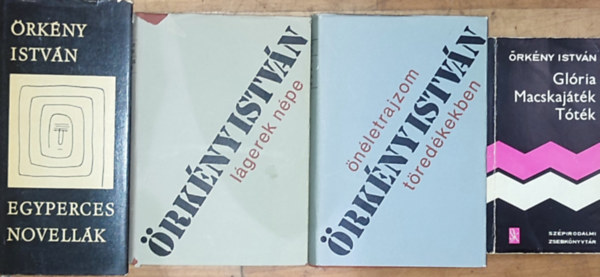 Örkény István - 4db Örkény István kötet (6db mű 4 kötetben) - Egyperces novellák, Önéletrajzom töredékekben, Lágerek népe, Glória/Macskajáték/Tóték