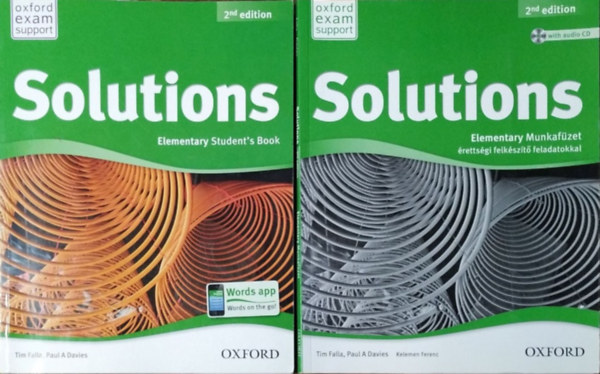 Tim Falla - Paul A Davies - Solutions (Second Edition) - Elementary Student's Book + Munkaf�zet �retts�gi felk�sz�t� feladatokkal (2 k�tet)