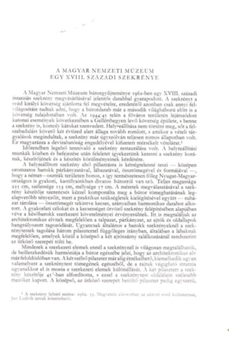 Hegeds Lszl Bnkuti Imre - A Magyar Nemzeti Mzeum egy XVIII. szzadi szekrnye - Klnlenyomat