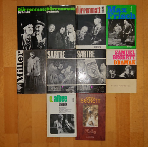 Max Frisch, Samuel Beckett, Jean-Paul Sartre, Arthur Miller, Edward Albee Friedrich Dürrenmatt - 10 könyv a 20. század drámairodalmának meghatározó alkotóitól: Drámák (Dürrenmatt), Drámák I-II. (Dürrenmatt), Drámák (Frisch), Drámák (Beckett), Drámák I-II. (Sartre), Drámák (Miller), Drámák (Albee), Molloy