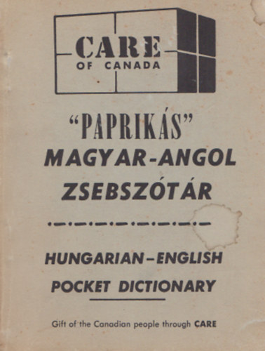 "Papriks" magyar-angol zsebsztr