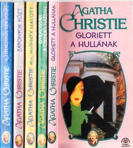 Agatha Christie - 5db. Agatha Christie krimi: A titokzatos kk vonat + Gloriett a hullnak + Gyilkossg a csendes hzban + Mrs. McGinty halott + Ztonyok kzt