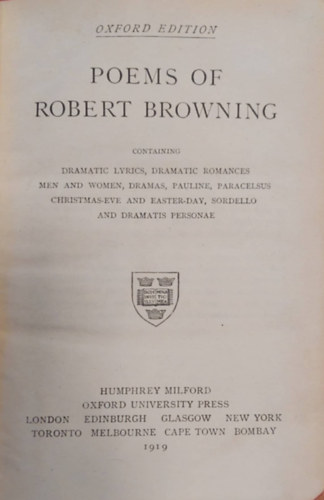 Robert Browning - Poems of Robert Browning