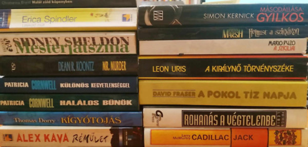 15 db krimi könyv