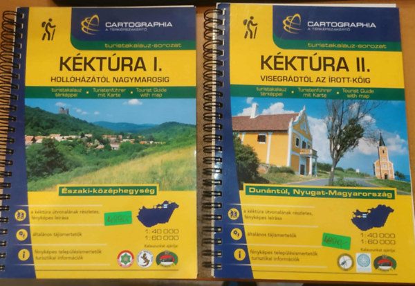 Cartographia - 2 db Turistakalauz-sorozat: Kktra I-II.: Hollhztl Nagymarosig + Visegrdtl az rott-kig