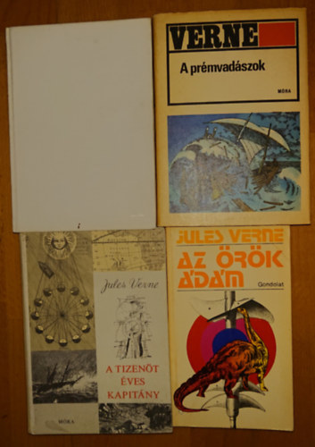 Jules Verne - 4 klasszikus regény Jules Verne-től: Cirkuszkocsival a sarkvidéken át, A prémvadászok, A tizenöt éves kapitányy, Az örök Ádám