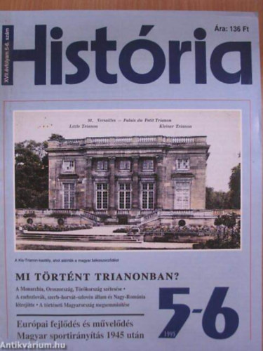 Hist�ria XVII. �vf. 5-6. sz�m (1995/5-6)