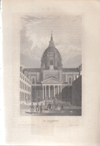 La Sorbonne - Paris (Prizs, Franciaorszg, Eurpa) (16x23,5 cm lapmret eredeti aclmetszet, 1856-bl)