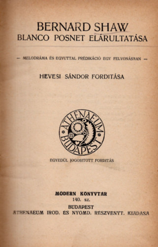 Bernard Shaw - Blanco Posnet el�rultat�sa