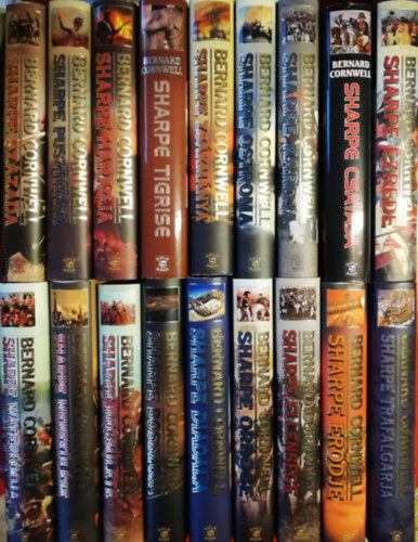 Bernard Cornwell - 18 Sharpe kötet(Százada Pusztítása Haragja Tigrise Zsákmánya Ostroma Kardja Csatája Ezrede Waterlooja Menekülése Becsülete Bosszúja Diadala Ördöge Ellensége Erődje Trafalgarja)