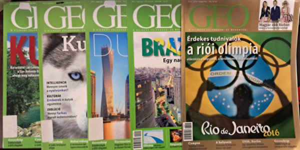 5 db Geo magazin, szrvnyszmok: 2016. jlius-augusztus, 2011. februr, 2017. mrcius, 2012. oktber, 2016. jnius - knyvment ajnlat