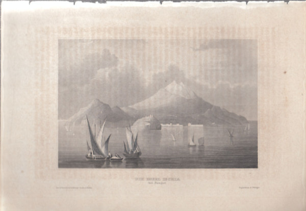 Die Insel Ischia bei Neapel ( Ischia szigete Npoly kzelben, Olaszorszg, Eurpa) (16x23,5 cm lapmret eredeti aclmetszet, 1856-bl)