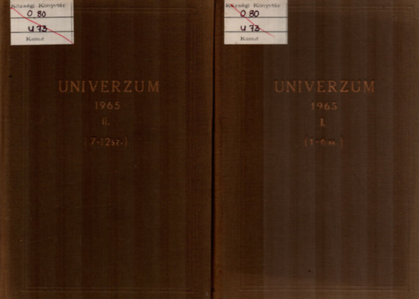 Dr. Szkely Sndor, Rezs Margit, Nagy Ern - Univerzum folyirat 1965. 1-24. (teljes)