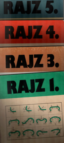 Koloszár Olga Szatmáry Béla (szerk.) - Rajz 1, 3, 4, 5. egyben: Síkmértan, Metszeti ábrázolás, Felületi érdesség, Tűrés, Jelképes ábrázolás.