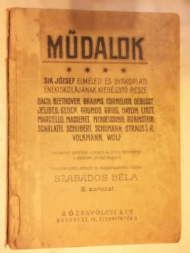 Szabados Béla - Műdalok IV. sorozat