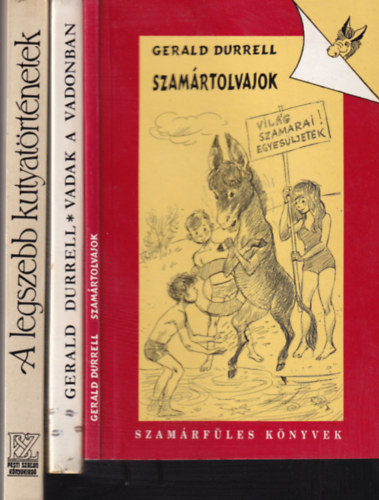 Gerald Durrell - 3 db. humoros k�tet (Szam�rtolvajok + Vadak a vadonban + A legszebb kutyat�rt�netek)
