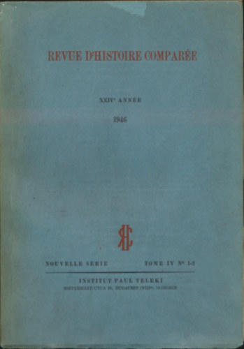 Revue D'Historie Comparée 1946