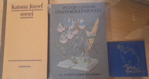 Petőfi Sándor, Vajda János Katona József - 3 db 19. századi magyar különleges kiadású verseskötet: Katona József versei, Petőfi Sándor összes költeményei, Vajda János: Gina emléke