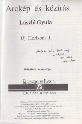 Lszl Gyula - Arckp s kzrs (j Horizont I.) - dediklt