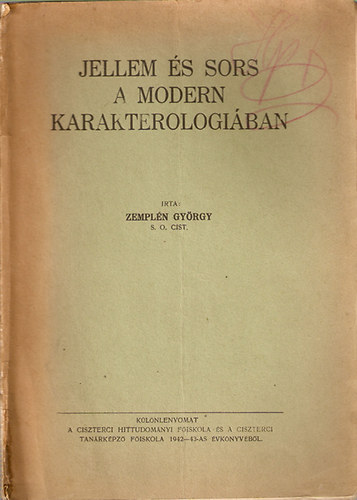 Jellem és sors a modern karakterologiában