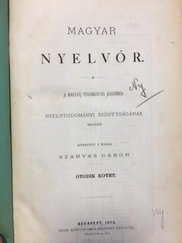 Magyar nyelv�r V. k�tet