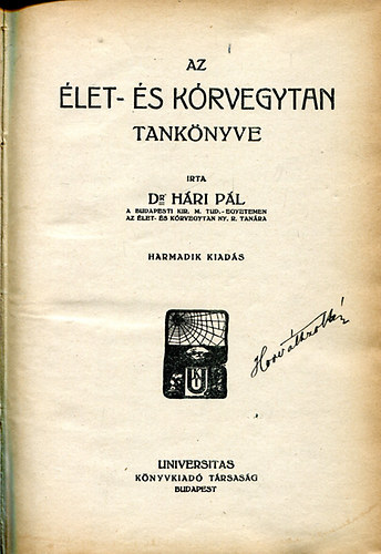 Dr. Hári Pál - Az élet- és kórvegytan tankönyve