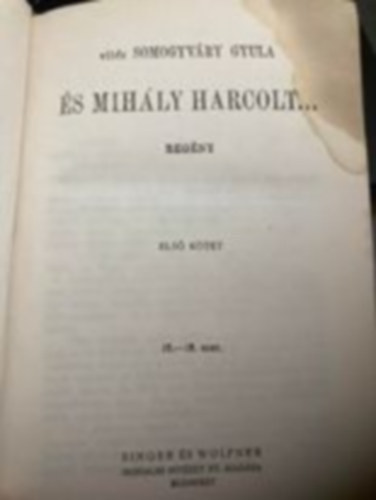 Vitéz Somogyváry Gyula - És Mihály harcolt I-II. (egybekötve)