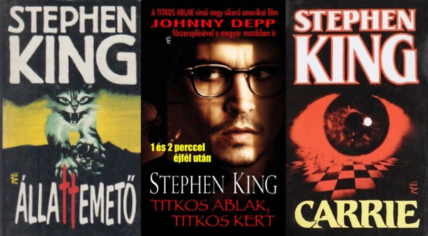 Stephen King - 3 db Stephen King horror: Titkos ablak, titkos kert + llattemet + Carrie