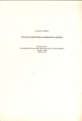 Almsi Tibor - Pecorari Jakab bboros diplomciai plyja