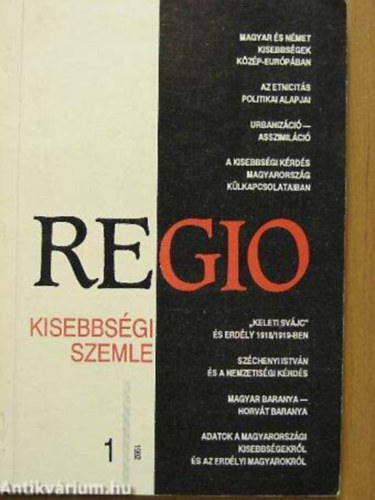Regio 1992/1. Kisebbségi szemle - 3. évfolyam 1. szám