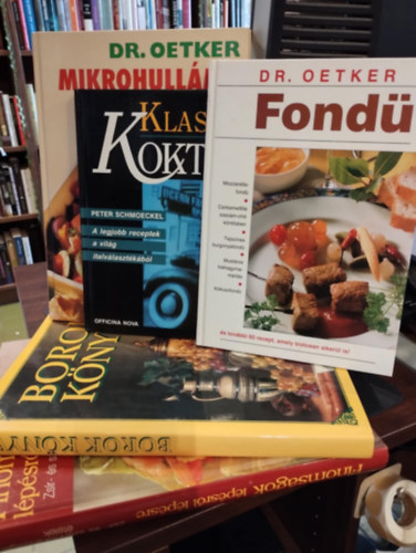 Hajs Gyngyi, Peter Schmoeckel Csontos Erika  (szerk.) - Gasztronmia knyvcsomag 5 darabos KNYVMENT AJNLAT: Finomsgok lpsrl lpsre - Zsr- s sznhidrtszegny telek, Borok knyve,  Grafo Kiad: Mikrohullm st (Dr. Oetker), Fond, Klasszikus koktlok