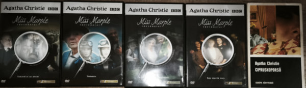 Agatha Christie - 4db Miss Marple DVD + aj�nd�k Agatha Christie reg�ny - Miss Marple t�rt�netei-Takard el az arc�t, Nemezis, A krist�lyt�k�r meghasadt, Egy mar�k rozs + Cipruskopors�
