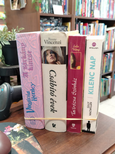 Virginia Henley Penny Vincenzi Lulu Wang Gilly Macmillan - K�NYVMENT� AJ�NLAT, 4 DB. sz�rakoztat� irodalom. A s�rk�ny kincse, Cs�b�t� �vek, Tavir�zsa Sz�nh�z, Kilenc nap
