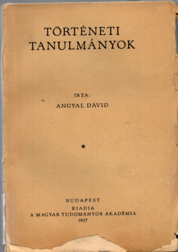 Angyal Dvid - Trtneti tanulmnyok